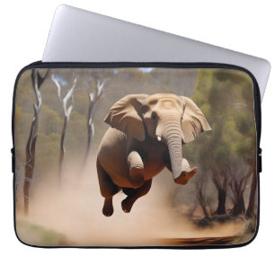 "Jumping Joy: The Animated Elephants' Leap" Laptopschutzhülle