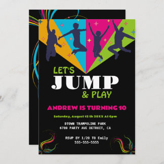 Jumping Jubilation: Trampolin Park Geburtstag Einladung