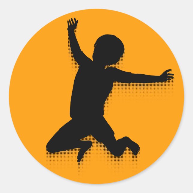 Jumping Kid Sticker (Vorderseite)