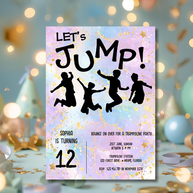 Jumping kids trampoline birthday einladung (Von Creator hochgeladen)