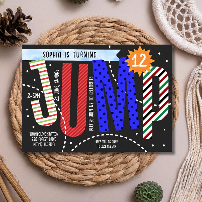 Jumping kids trampoline birthday einladung (Von Creator hochgeladen)