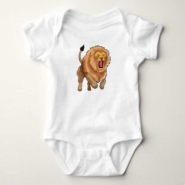 Jumping Lion Baby Strampler (Vorderseite)