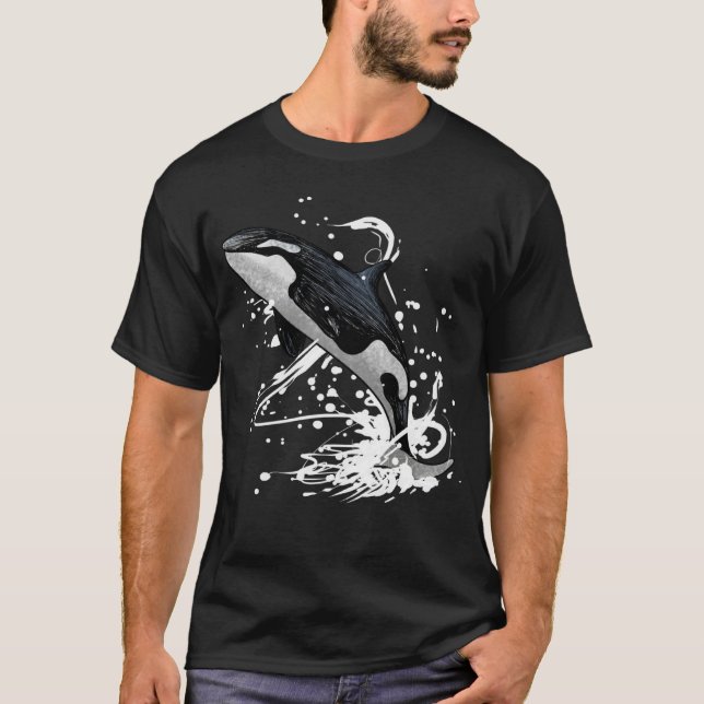 Jumping Orca Killer Whale T-Shirt (Vorderseite)