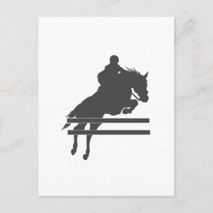 Jumping Pferd Silhouette - Wählen Sie die Hintergr Postkarte
