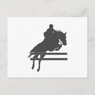 Jumping Pferd Silhouette - Wählen Sie die Hintergr Postkarte