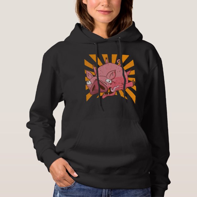 Jumping Pig Hoodie (Vorderseite)