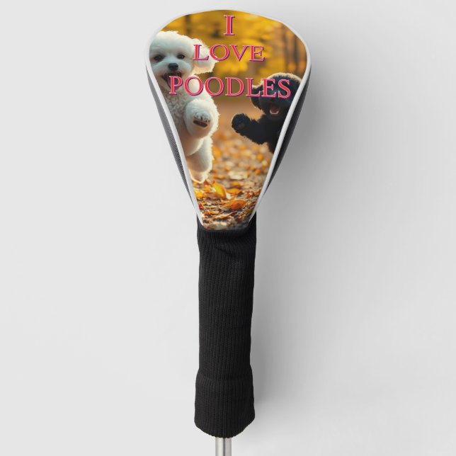 Jumping Poodle Puppies Golf Headcover (Vorderseite)