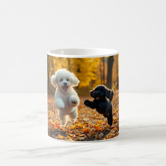 Jumping Poodle Puppies Kaffeetasse (Mittel)