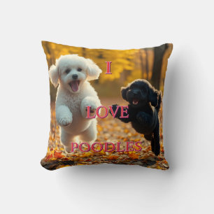 Jumping Poodle Puppies Kissen