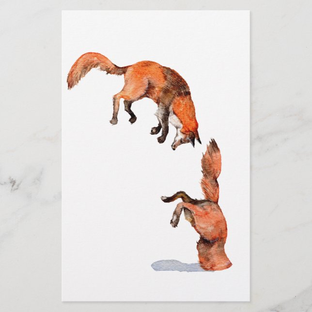 Jumping Red Fox Briefpapier (Vorderseite)
