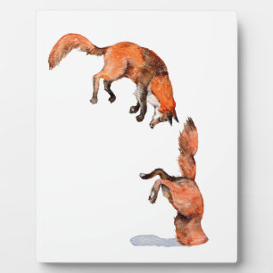 Jumping Red Fox Fotoplatte