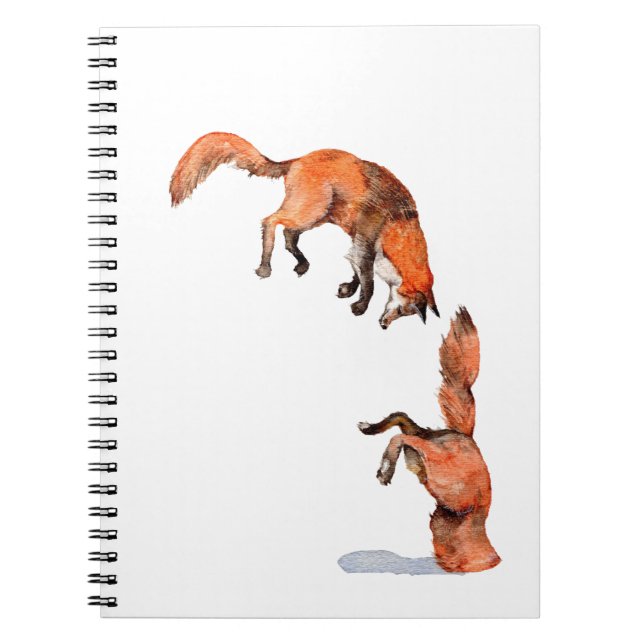 Jumping Red Fox Notizblock (Vorderseite)