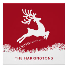 Jumping Rentier individuelle Name Poster