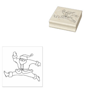 Jumping Santa Gummistempel