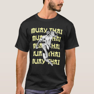 Jumping Skull Muay Thai kämpfen Wiederholung Text T-Shirt