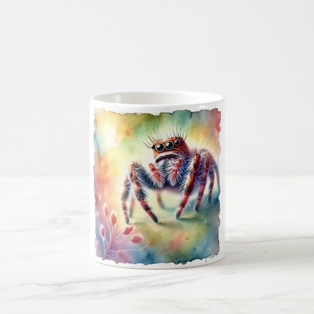 Jumping Spider 170624AREF114 - Watercolor Kaffeetasse (Mittel)