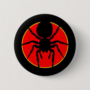 Jumping Spider Silhouette Wappen Button