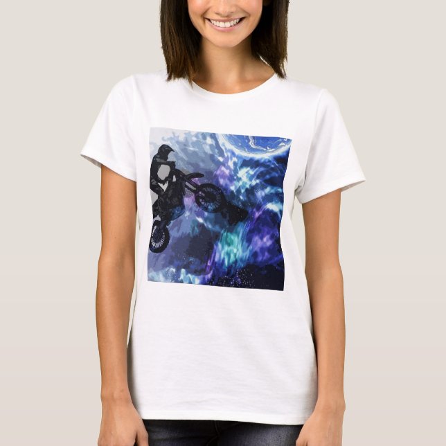 Jumping through Space - Motocross Rider T-Shirt (Vorderseite)