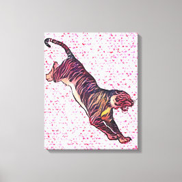 Jumping Tiger Leinwanddruck