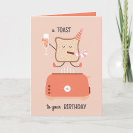 Jumping toast bestie funny birthday card karte