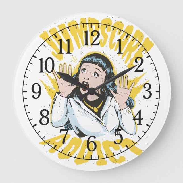  Jumpscare Addict  Große Wanduhr (Vorderseite)