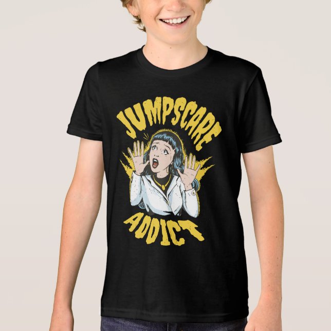  Jumpscare Addict  Tri-Blend Shirt (Vorderseite)