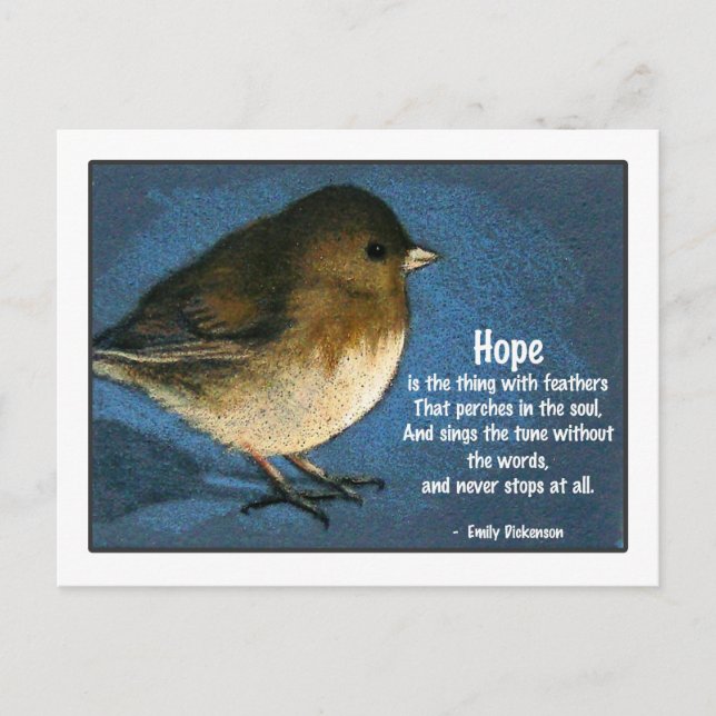 JUNCO BIRD MIT SPRICHWORT POSTKARTE (Vorderseite)