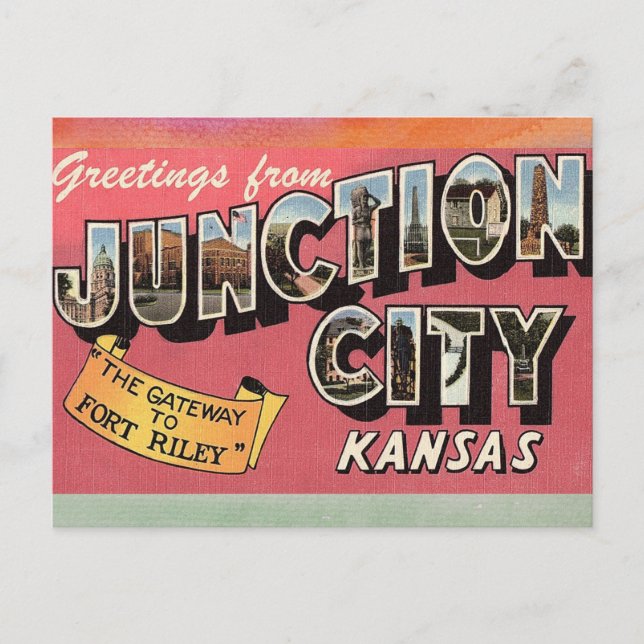 Junction City Kansas Vintage Travel Postcard Postkarte (Vorderseite)
