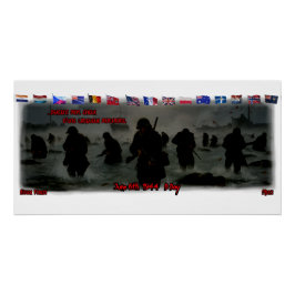 June 6th, 1944 Normandy Landing on a White Poster