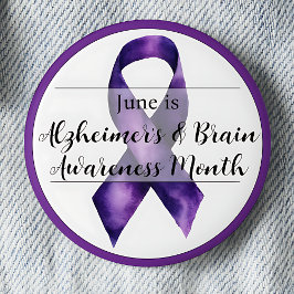 June Alzheimer & Brain Awareness Month Button