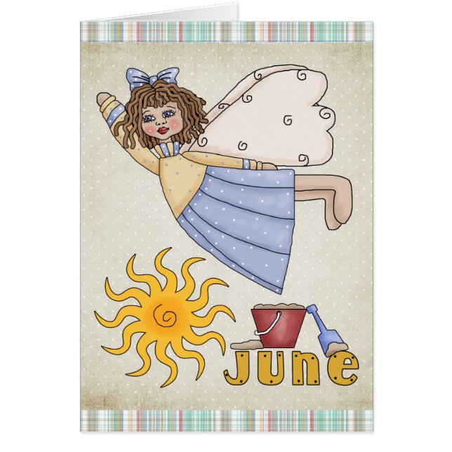 June Angel Blank Summer Grußkarte (Vorne)