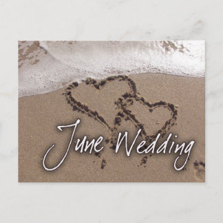 June Beach Hochzeit in Urlaubsort Postcard Postkarte