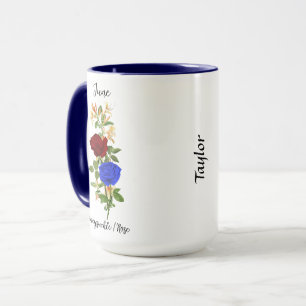 June Birth Blume Honeysuckle und Rose Tasse