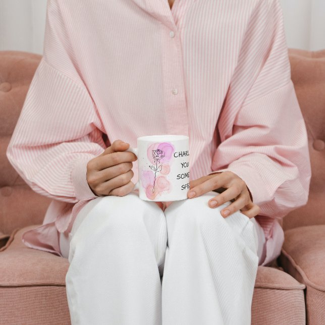 June Birth Blume Rose Rosa Lila Line Art Tasse (Von Creator hochgeladen)