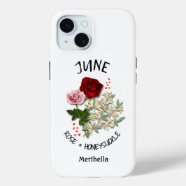 JUNE Birth Month Blume Individuelle Name Case-Mate iPhone Hülle