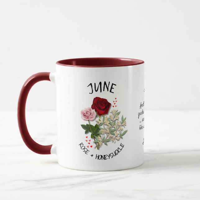 JUNE Birth Month Blume Individuelle Name Christlic Tasse (Links)