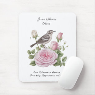 June Birth Month Blume Rose Elegante Mousepad
