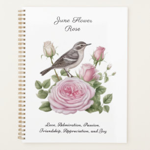June Birth Month Blume Rose Elegante Planer