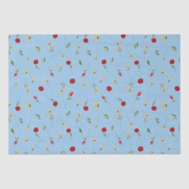 June Birth Month Blume Rose Honeysuckle Seidenpapier (Vorderseite)