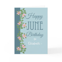 June Birthday Card zur Personalisierung von Dogros