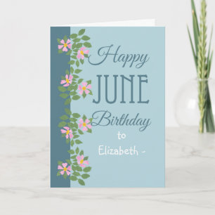 June Birthday Card zur Personalisierung von Dogros Karte