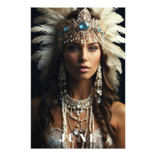 *~ JUNE BIRTHDAY PEARLS Boho AP53 Frau Fotodruck