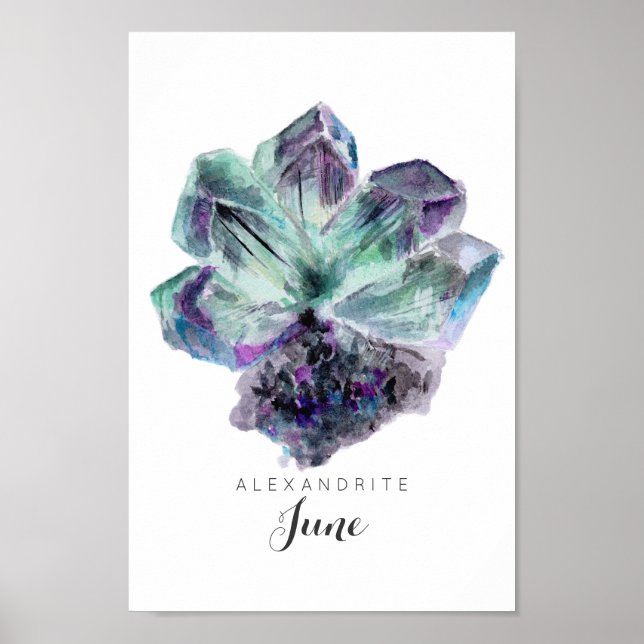 June Birthstone - Alexandrite Watercolor | Poster (Vorne)