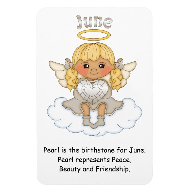 June Birthstone Angel Blonde Premium Magnet (Vertikal)