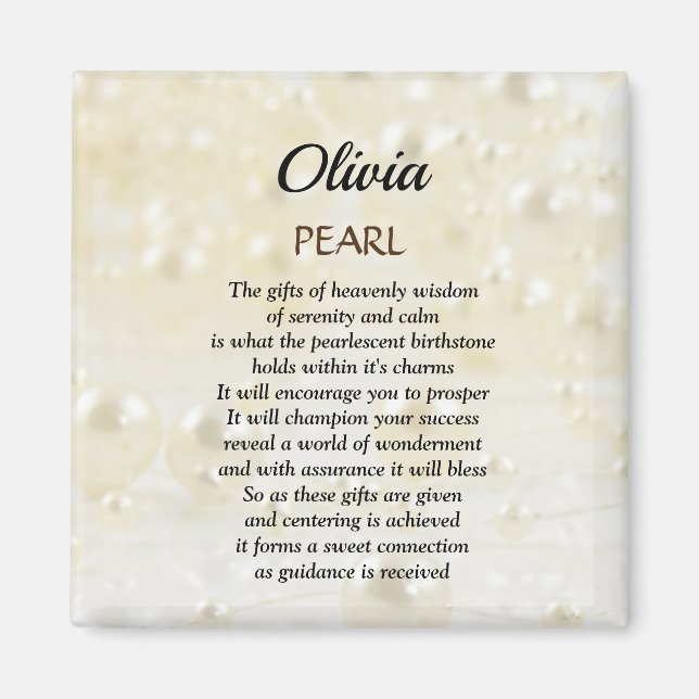 June Birthstone Pearl Design Magnet (Vorne)