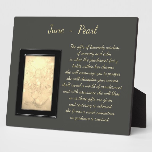 June Birthstone Pearl Fotoplatte (Seite)