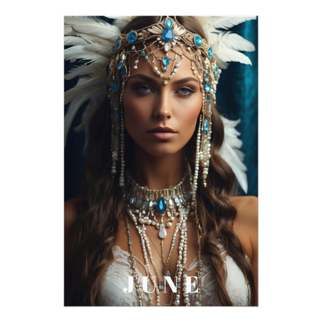 *~ JUNE Boho Headdress PEARLS AP53 Fotodruck (Vorne)