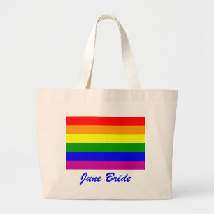 June Bride/Gay Pride Jumbo Stoffbeutel