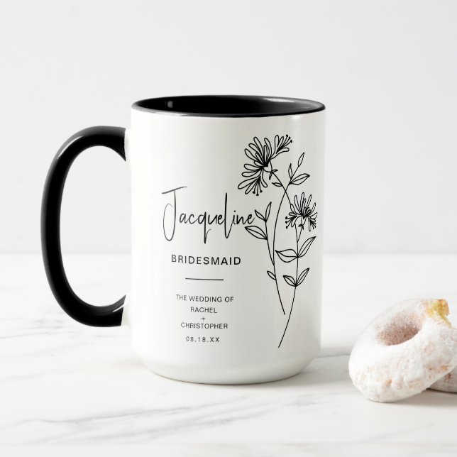 June Bridesmaid | Honeysuckle Birth Blume Tasse (Mit Donut)