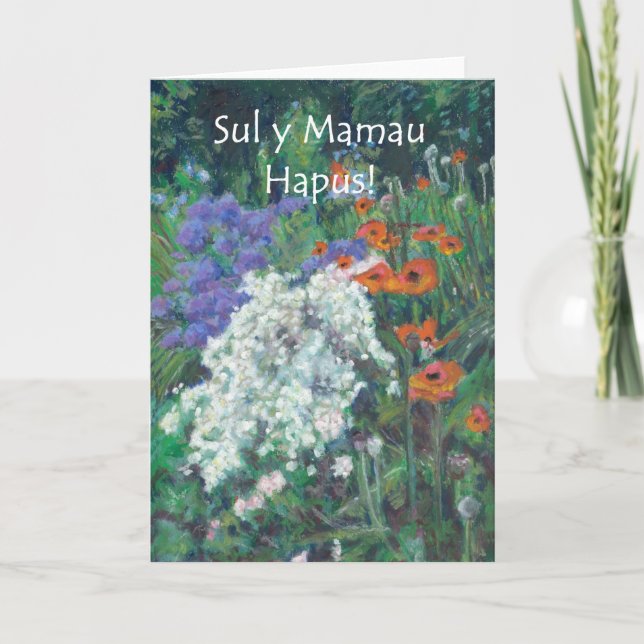 "June Garden" Welsh Mother Day Card Karte (Vorderseite)